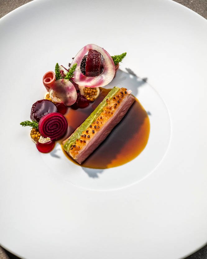 Gourmet-Entengericht im Söl’ring Hof, Urlaubsziel Sylt.